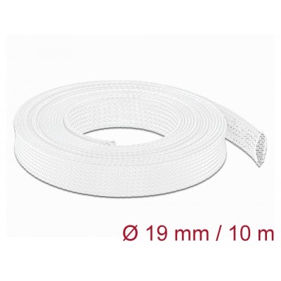 Delock Braided Sleeve stretchable 10 m x 19 mm white