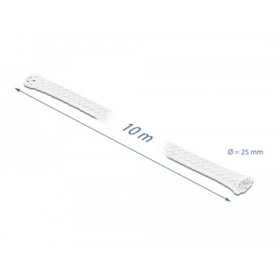 Delock Braided Sleeve stretchable 10 m x 25 mm white 2