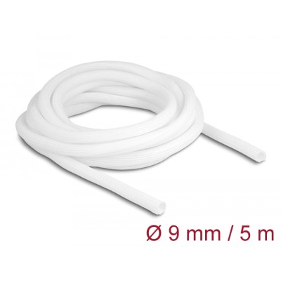 Delock Braided Sleeve self-closing 5 m x 9 mm white