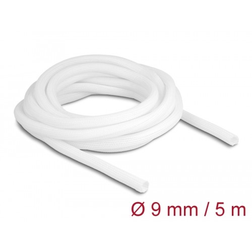 Delock Braided Sleeve self-closing 5 m x 9 mm white