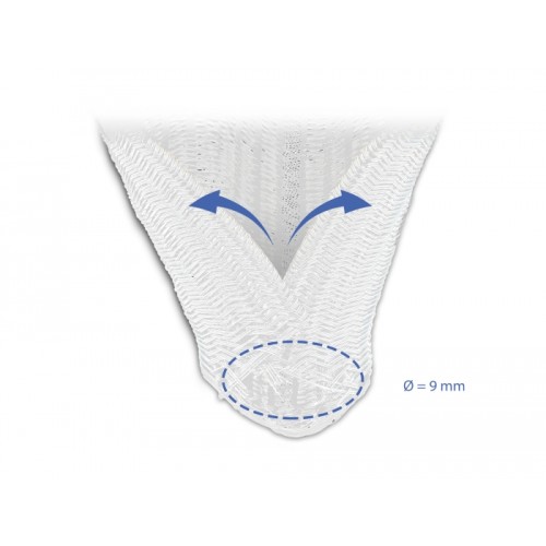Delock Braided Sleeve self-closing 5 m x 9 mm white