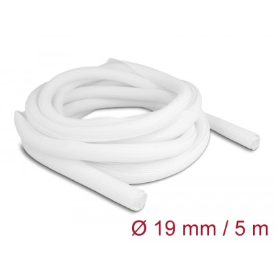 Delock Braided Sleeve self-closing 5 m x 19 mm white