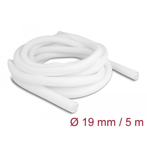 Delock Braided Sleeve self-closing 5 m x 19 mm white