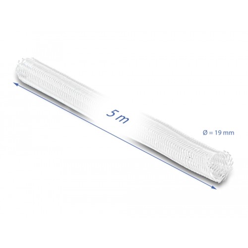 Delock Braided Sleeve self-closing 5 m x 19 mm white