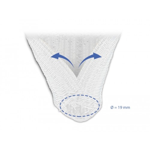 Delock Braided Sleeve self-closing 5 m x 19 mm white