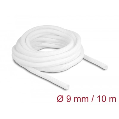 Delock Braided Sleeve self-closing 10 m x 9 mm white