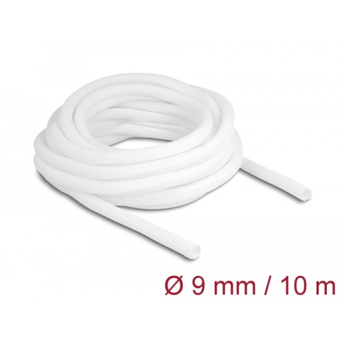Delock Braided Sleeve self-closing 10 m x 9 mm white