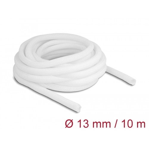 Delock Braided Sleeve self-closing 10 m x 13 mm white