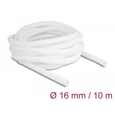 Delock Braided Sleeve self-closing 10 m x 16 mm white
