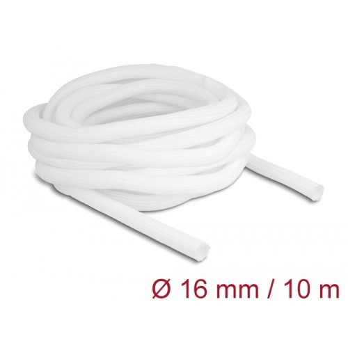 Delock Braided Sleeve self-closing 10 m x 16 mm white
