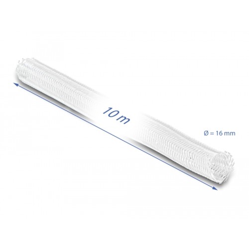 Delock Braided Sleeve self-closing 10 m x 16 mm white