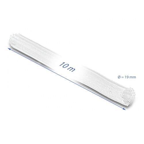 Delock Braided Sleeve self-closing 10 m x 19 mm white
