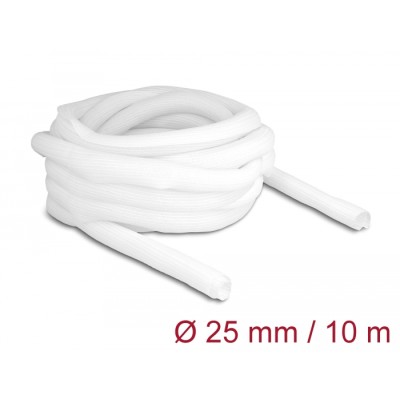 Delock Braided Sleeve self-closing 10 m x 25 mm white