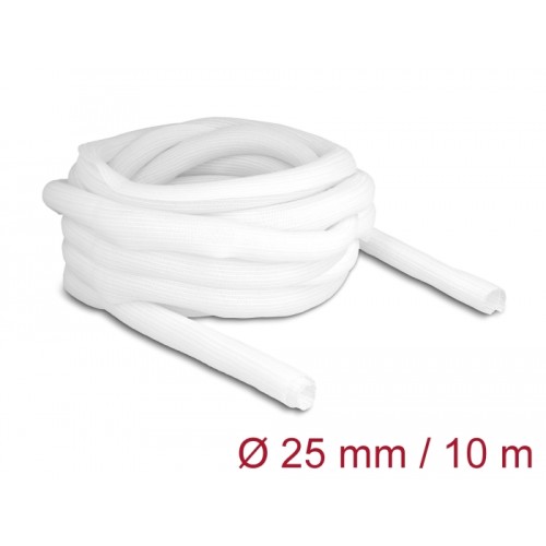 Delock Braided Sleeve self-closing 10 m x 25 mm white