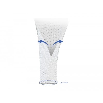 Delock Braided Sleeve with Hook-and-Loop Fastener 5 m x 19 mm white 2