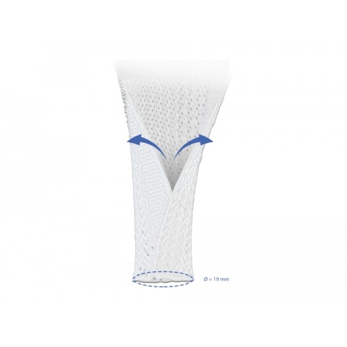 Delock Braided Sleeving with Hook-and-Loop Fastener 5 m x 19 mm white
