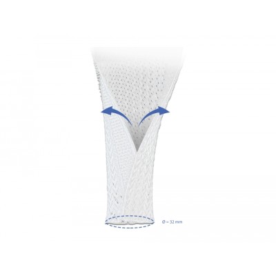 Delock Braided Sleeve with Hook-and-Loop Fastener 5 m x 32 mm white 2