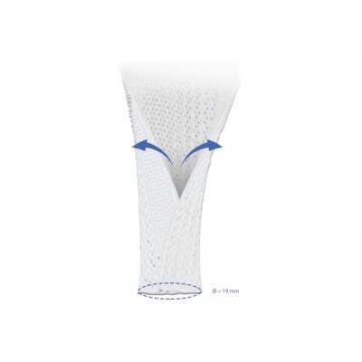 Delock Braided Sleeve with Hook-and-Loop Fastener 10 m x 19 mm white 2