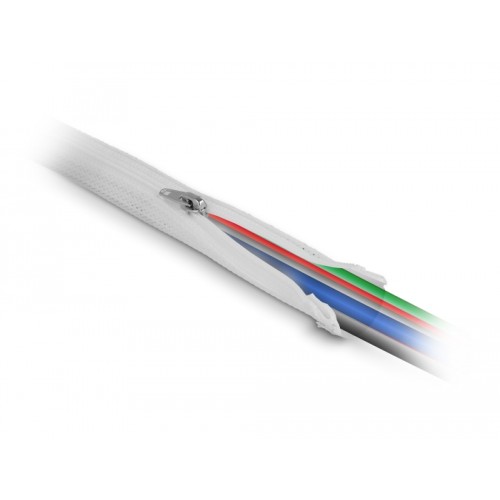 Delock Braided Sleeve with zip fastener heat-resistant 1 m x 50 mm white
