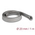 Delock Braided Sleeve with zip fastener heat-resistant 1 m x 20 mm grey