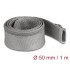 Delock Braided Sleeve with zip fastener heat-resistant 1 m x 50 mm grey
