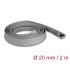 Delock Braided Sleeve with zip fastener heat-resistant 2 m x 20 mm grey