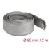 Delock Braided Sleeve with zip fastener heat-resistant 2 m x 50 mm grey