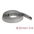 Delock Braided Sleeve with zip fastener heat-resistant 3 m x 20 mm grey