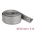 Delock Braided Sleeve with zip fastener heat-resistant 3 m x 50 mm grey