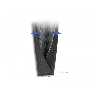 Delock EMI Shielding braided sleeve with hook-and-loop fastener heat resistant 1 m x 25 mm black 2