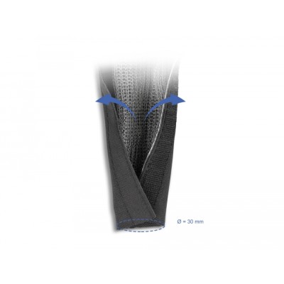 Delock EMI Shielding braided sleeve with hook-and-loop fastener heat resistant 1 m x 30 mm black 2