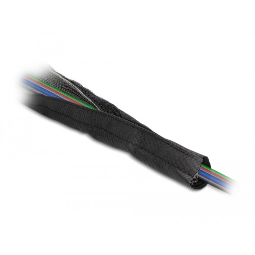 Delock EMI Shielding braided sleeve with hook-and-loop fastener heat resistant 1 m x 50 mm black