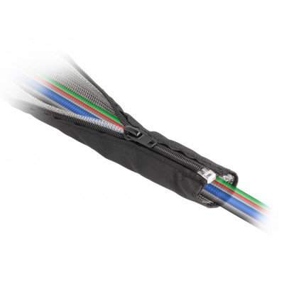 Delock EMI Shielding braided sleeve with zip heat resistant 1 m x 20 mm black 2