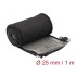 Delock EMI Shielding braided sleeve with zip heat resistant 1 m x 25 mm black