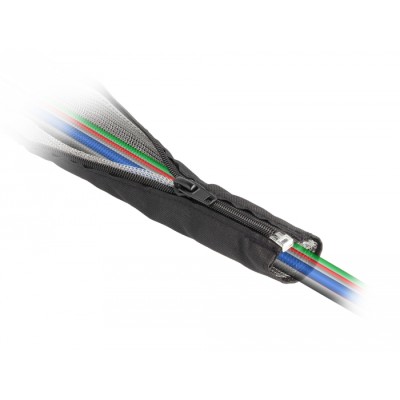 Delock EMI Shielding braided sleeve with zip heat resistant 1 m x 30 mm black 2