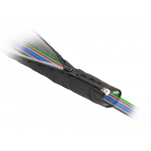 Delock EMI Shielding braided sleeve with zip heat resistant 1 m x 50 mm black