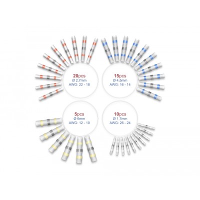 Delock Solder wire connectors waterproof set 50 pieces 26 - 10 AWG assorted colours 2