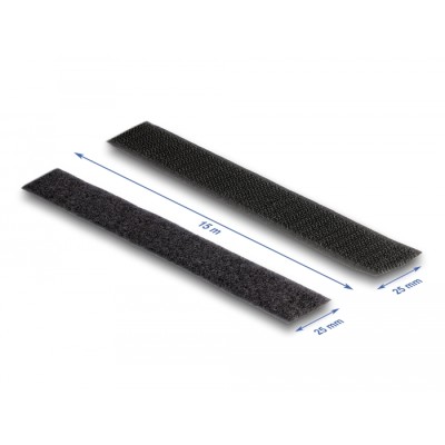 Delock Heavy-duty Hook-and-Loop tape L 15 m x W 25 mm black 2