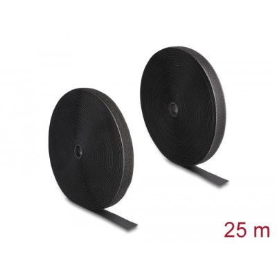 Delock Heavy-duty Hook-and-Loop tape L 25 m x W 25 mm black