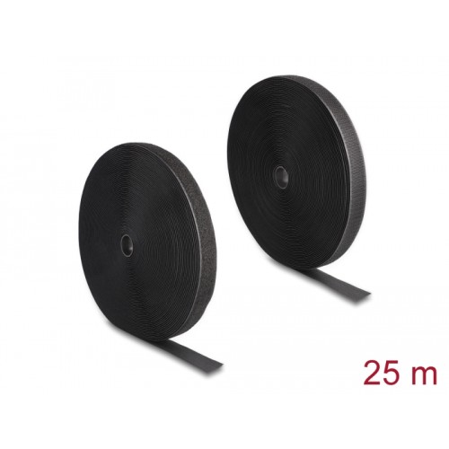 Delock Heavy-duty Hook-and-Loop tape L 25 m x W 25 mm black