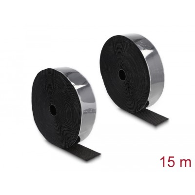 Delock Heavy-duty Hook-and-Loop tape self-adhesive L 15 m x W 50 mm black