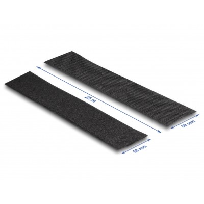 Delock Heavy-duty Hook-and-Loop tape self-adhesive L 25 m x W 50 mm black 2