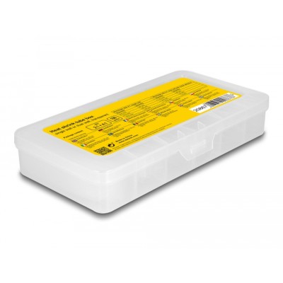 Delock Heat shrink tube assortment box, shrinkage ratio 4:1 single wall and dual wall with inside adhesive, transparent 100 piec 2