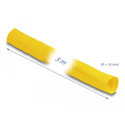 Delock Woven Sleeve self-closing heat-resistant 5 m x 16 mm yellow