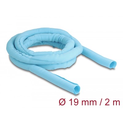 Delock Woven Sleeve self-closing heat-resistant 2 m x 19 mm blue