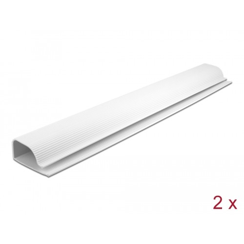Delock Cable Duct for under-table mounting 63 x 28 mm - length 400 mm 2 pieces white
