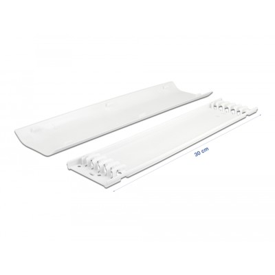 Delock Cable Duct self-adhesive with cable fixing 85 x 10 mm - length 300 mm 2 pcs white 2