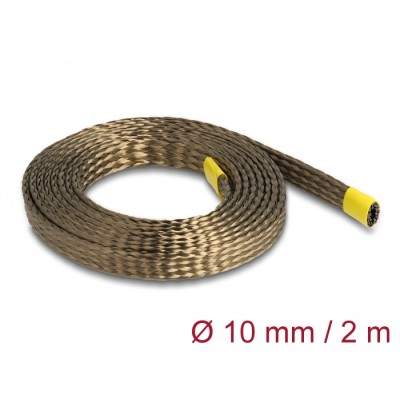 Delock Braided Sleeve made of basalt fibers 2 m x 10 mm brown