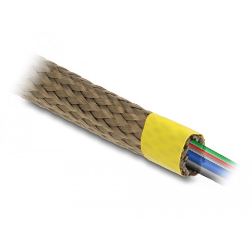 Delock Braided Sleeve made of basalt fibers 2 m x 10 mm brown