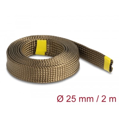 Delock Braided Sleeve made of basalt fibers 2 m x 25 mm brown